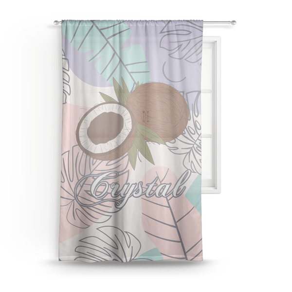 Custom Coconut and Leaves Sheer Curtain (Personalized)