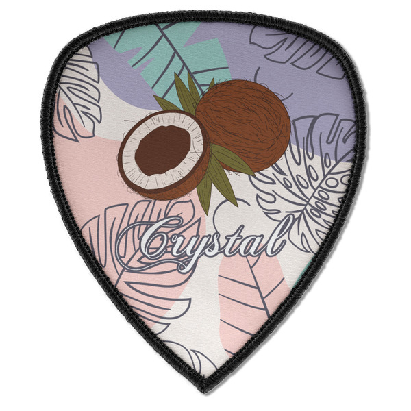 Custom Coconut and Leaves Iron on Shield Patch A w/ Name or Text