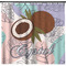 Coconut and Leaves Shower Curtain - Custom Size w/ Name or Text