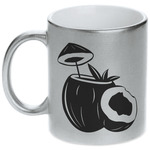 Coconut and Leaves Metallic Silver Mug (Personalized)