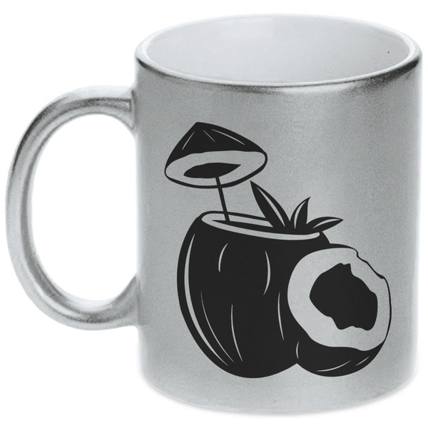 Coconut and Leaves Silver Mug - Main