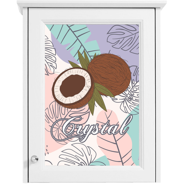 Coconut and Leaves Single White Cabinet Decal