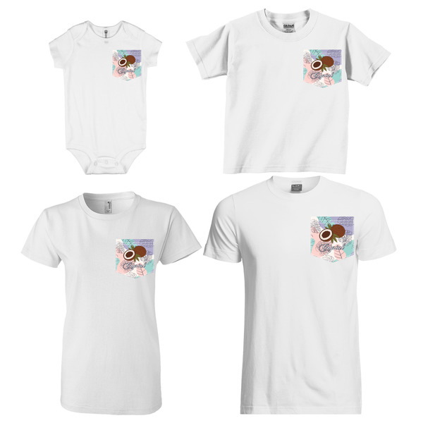 Coconut and Leaves Sized Pockets on Various Products