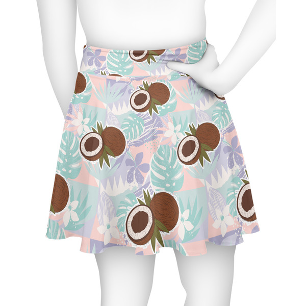 Coconut and Leaves Skater Skirt - Back