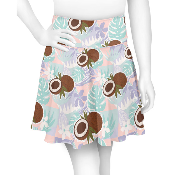 Custom Coconut and Leaves Skater Skirt - Large