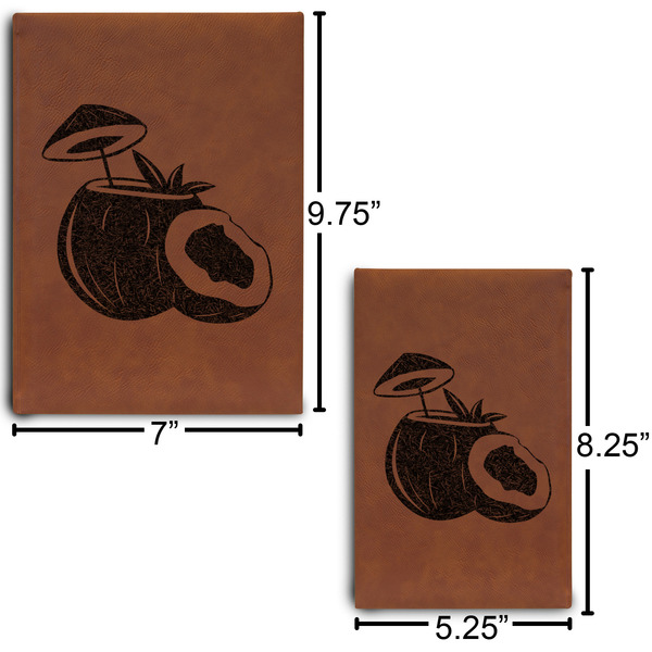 Coconut and Leaves Sketch Book Size Comparison w/ Dimension