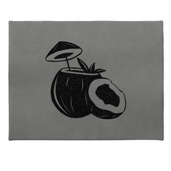 Coconut and Leaves Small Gift Box w/ Engraved Leather Lid