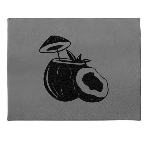 Coconut and Leaves Small Engraved Gift Box with Leather Lid - Approval