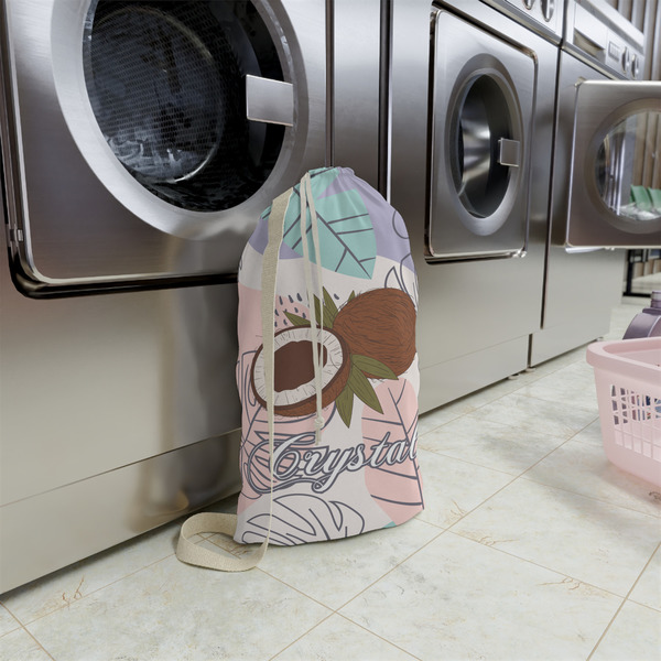 Coconut and Leaves Small Landry Bag - In Context