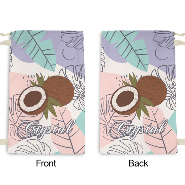 Coconut and Leaves Small Laundry Bag - Front & Back View