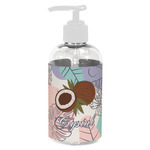 Coconut and Leaves Plastic Soap / Lotion Dispenser (8 oz - Small - White) (Personalized)