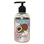 Coconut and Leaves Plastic Soap / Lotion Dispenser (8 oz - Small - Black) (Personalized)