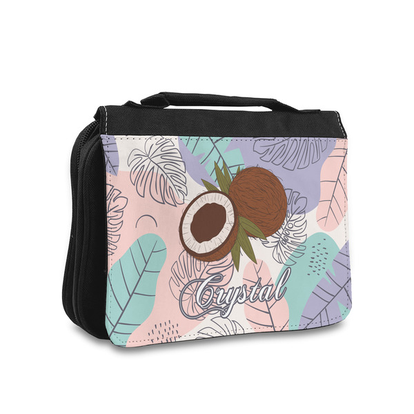 Custom Coconut and Leaves Toiletry Bag - Small (Personalized)