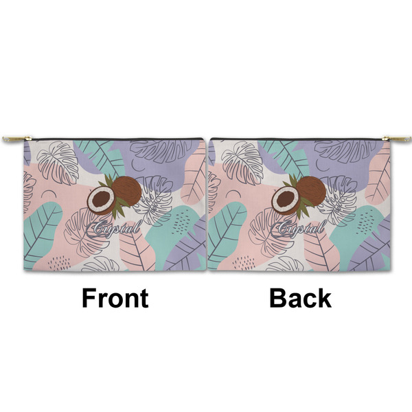 Coconut and Leaves Small Zipper Pouch Approval (Front and Back)