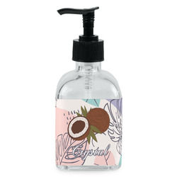 Coconut and Leaves Glass Soap & Lotion Bottle - Single Bottle (Personalized)