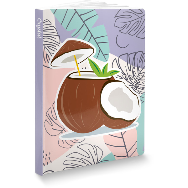 Custom Coconut and Leaves Softbound Notebook - 7.25" x 10" (Personalized)