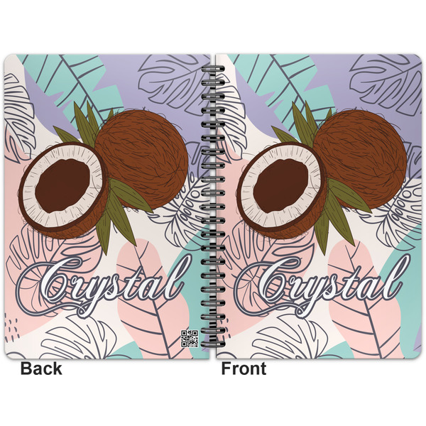 Coconut and Leaves Spiral Journal 7 x 10 - Apvl