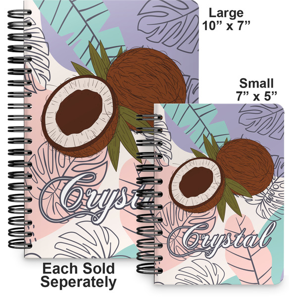 Coconut and Leaves Spiral Journal - Comparison