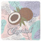 Coconut and Leaves Square Coaster Rubber Back - Single