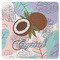 Coconut and Leaves Square Rubber Backed Coaster w/ Name or Text