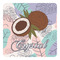 Coconut and Leaves Square Decal - Small w/ Name or Text