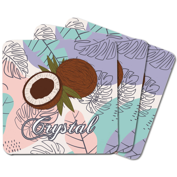 Coconut and Leaves Square Fridge Magnet - MAIN