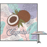 Coconut and Leaves Square Table Top - 30" w/ Name or Text