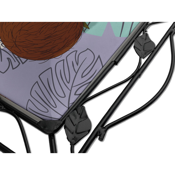 Coconut and Leaves Square Trivet - Detail