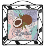 Coconut and Leaves Square Trivet w/ Name or Text
