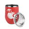 Coconut and Leaves Stainless Wine Tumblers - Coral - Single Sided - Alt View
