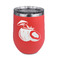 Coconut and Leaves Stainless Wine Tumblers - Coral - Single Sided - Front