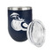 Coconut and Leaves Stainless Wine Tumblers - Navy - Single Sided - Alt View