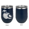 Coconut and Leaves Stainless Wine Tumblers - Navy - Single Sided - Approval