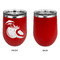 Coconut and Leaves Stainless Wine Tumblers - Red - Single Sided - Approval