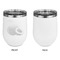 Coconut and Leaves Stainless Wine Tumblers - White - Single Sided - Approval