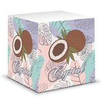 Coconut and Leaves Sticky Note Cube w/ Name or Text