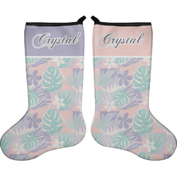 Coconut and Leaves Holiday Stocking - Double-Sided - Neoprene (Personalized)