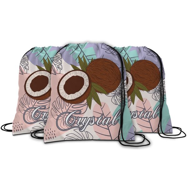 Coconut and Leaves String Backpack - MAIN