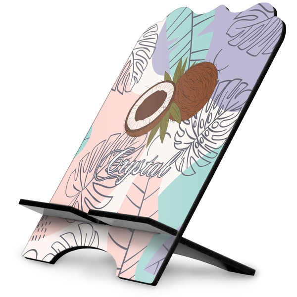 Custom Coconut and Leaves Stylized Tablet Stand w/ Name or Text