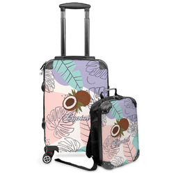 Coconut and Leaves Kids 2-Piece Luggage Set - Suitcase & Backpack (Personalized)