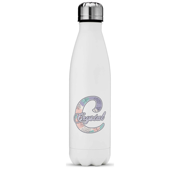 Custom Coconut and Leaves Water Bottle - 17 oz. - Stainless Steel - Full Color Printing (Personalized)