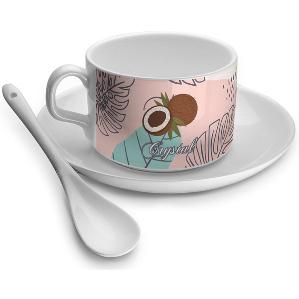 Custom Coconut and Leaves Tea Cup (Personalized)