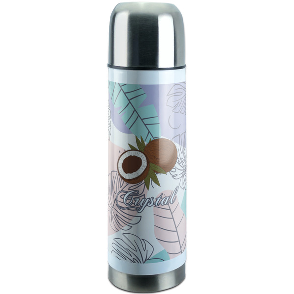 Custom Coconut and Leaves Stainless Steel Thermos (Personalized)