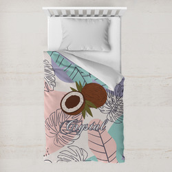 Coconut and Leaves Toddler Duvet Cover w/ Name or Text