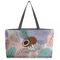 Coconut and Leaves Tote w/Black Handles - Front View
