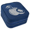Coconut and Leaves Travel Jewelry Boxes - Leather - Navy Blue - Angled View