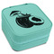 Coconut and Leaves Travel Jewelry Boxes - Leatherette - Teal - Angled View