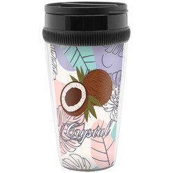 Coconut and Leaves Acrylic Travel Mug without Handle (Personalized)