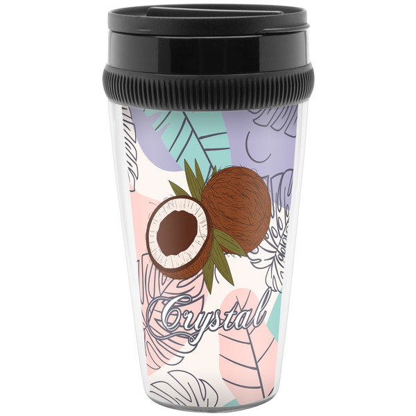 Custom Coconut and Leaves Acrylic Travel Mug without Handle (Personalized)
