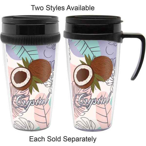 Coconut and Leaves Travel Mugs - with & without Handle
